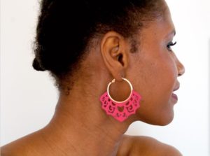 Boucles d'oreille en bois "Thiaw"