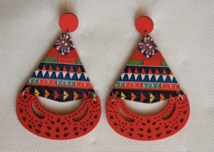 Boucles d'oreille en bois "Diatta"