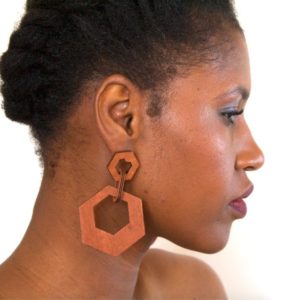 Boucles d'oreille en bois "Niang"