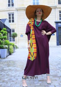 Kaftan "Aïda Mbodj"Bordeau