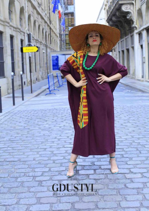 Kaftan "Aïda Mbodj"Bordeau