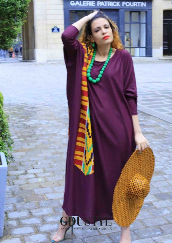 Kaftan "Aïda Mbodj"Bordeau