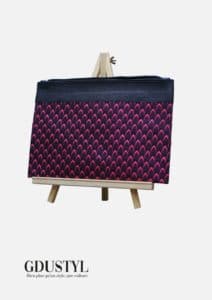 Pochette cuir-wax "Yasma"