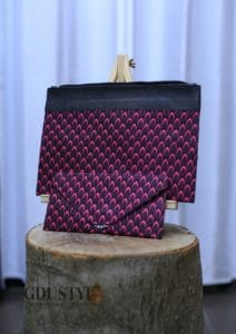 Pochette cuir-wax "Yasma"