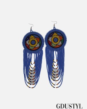 Boucles d'oreille "La ronde de JOBOURG" fermées bleues