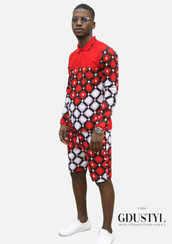 Ensemble été "Kouyaté" (bermuda wax - polo)