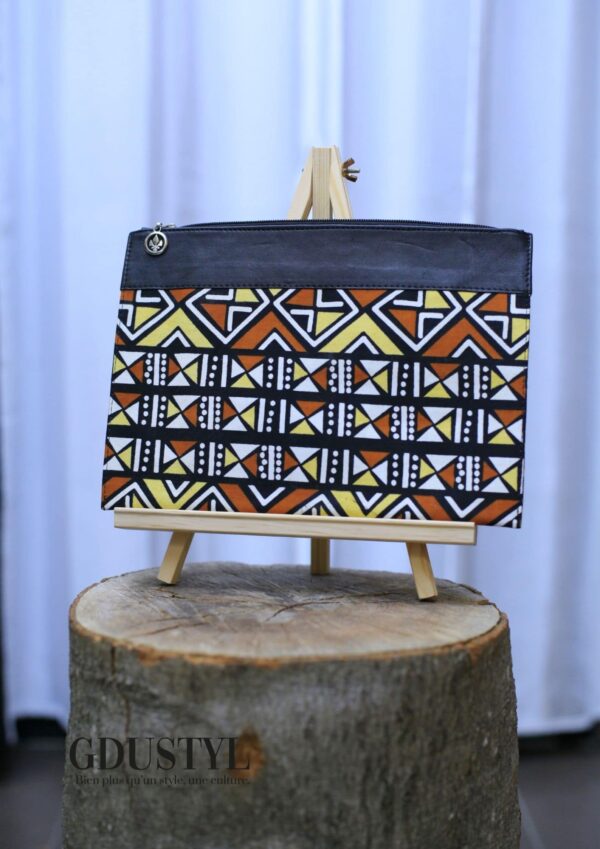 Pochette cuir-wax "Yacina" – Image 2