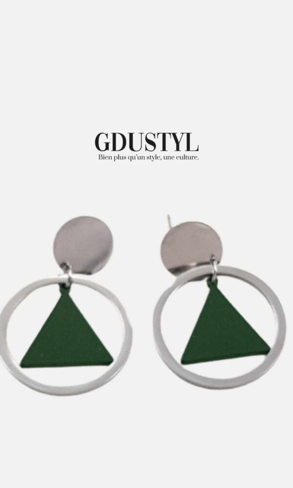 Boucles d'oreilles acier "Mame Seck Mbacké"
