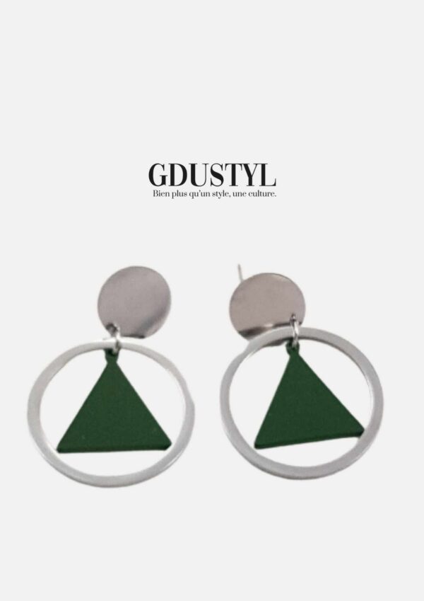 Boucles d'oreilles acier "Mame Seck Mbacké"