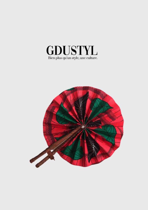 Eventail en wax "Kankan" – Image 2