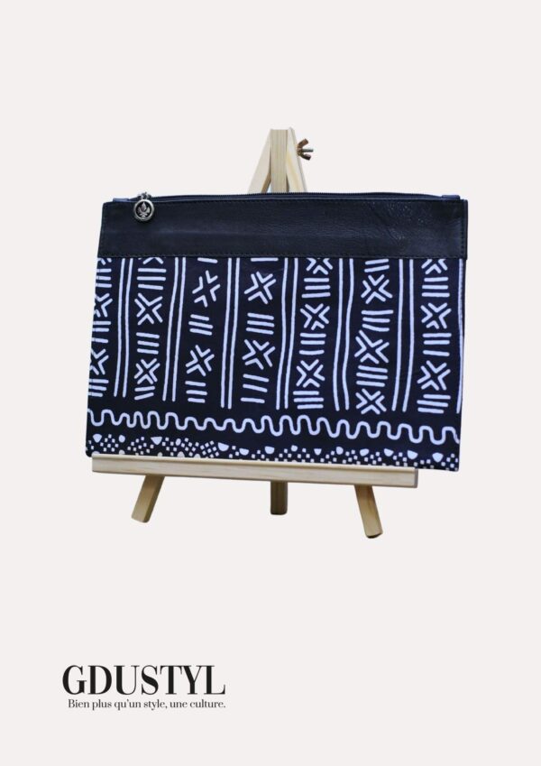 Pochette cuir-wax "Yaell"