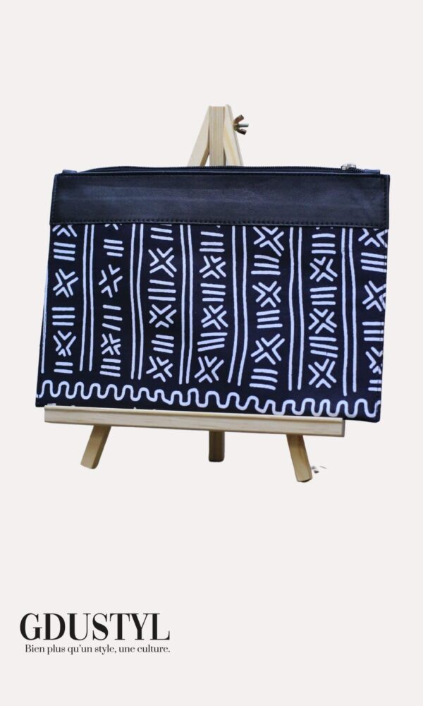 Pochette cuir-wax "Yena"