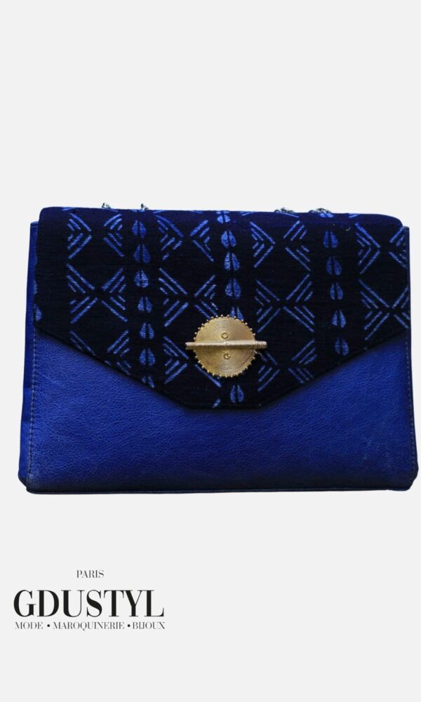 Pochette cuir-pagne "Yolene"