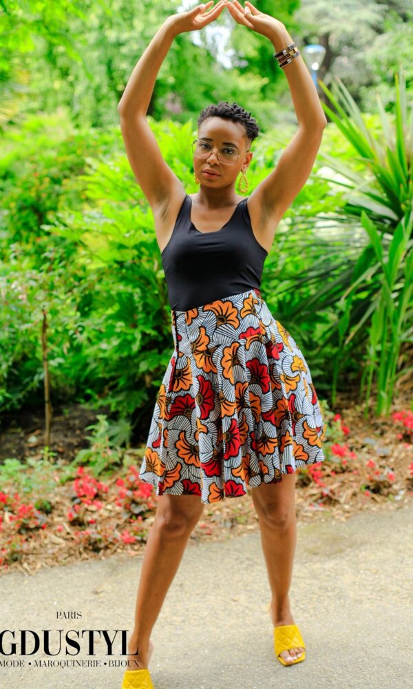 Jupe Wax «Ndaté Yalla Fleur bicolore» – Image 2
