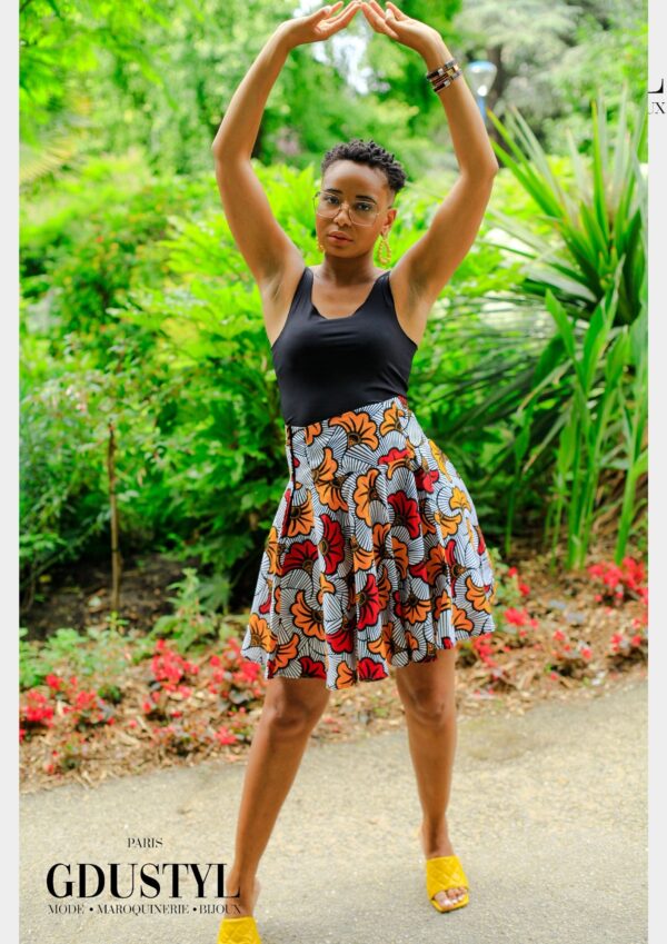 Jupe Wax «Ndaté Yalla Fleur bicolore» – Image 2