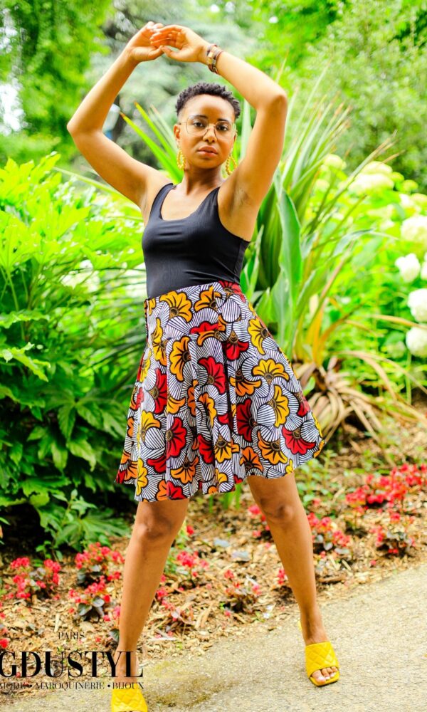 Jupe Wax «Ndaté Yalla Fleur bicolore» – Image 4