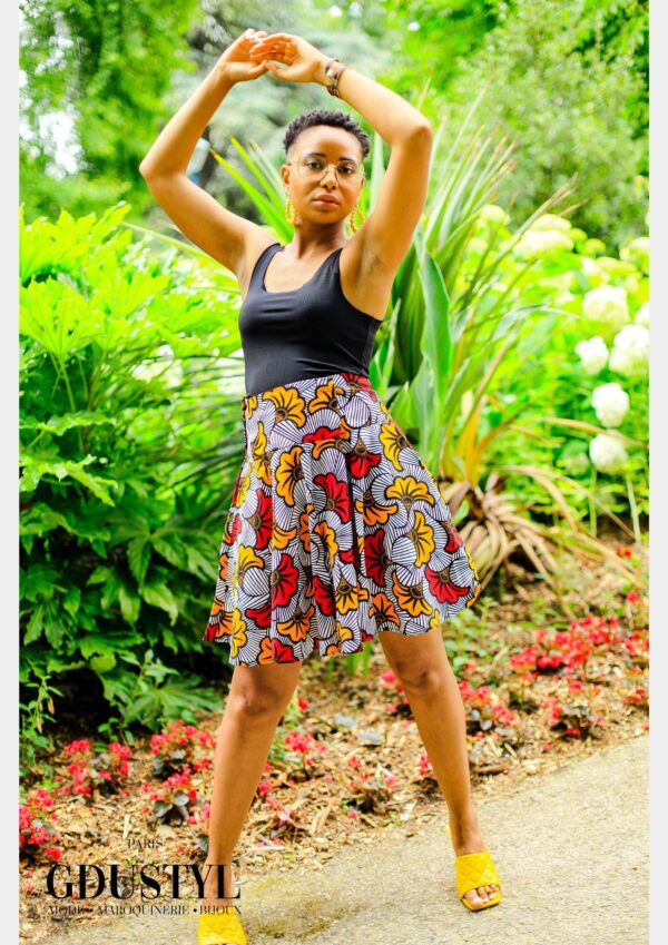 Jupe Wax «Ndaté Yalla Fleur bicolore» – Image 4