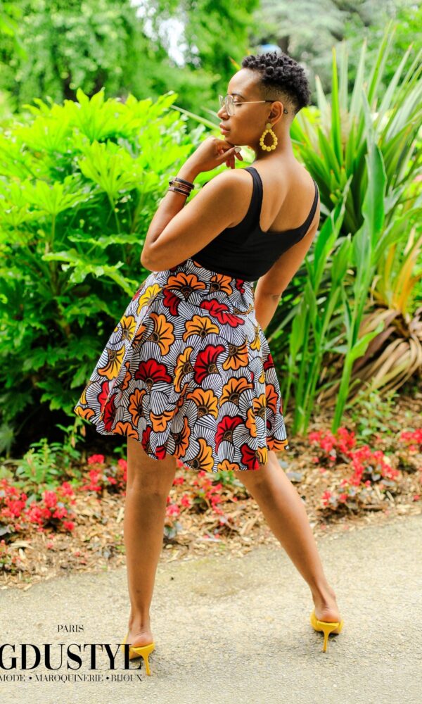 Jupe Wax «Ndaté Yalla Fleur bicolore» – Image 3