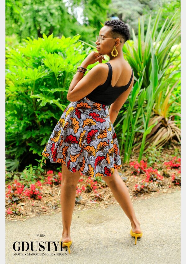 Jupe Wax «Ndaté Yalla Fleur bicolore» – Image 3