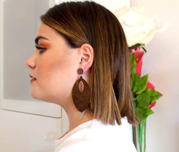 Boucles d'oreille en bois "Sall" – Image 4
