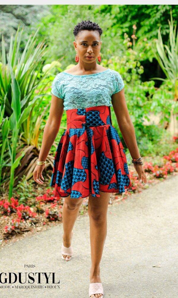 Jupe Wax "Ndaté Yalla turquoise" – Image 2