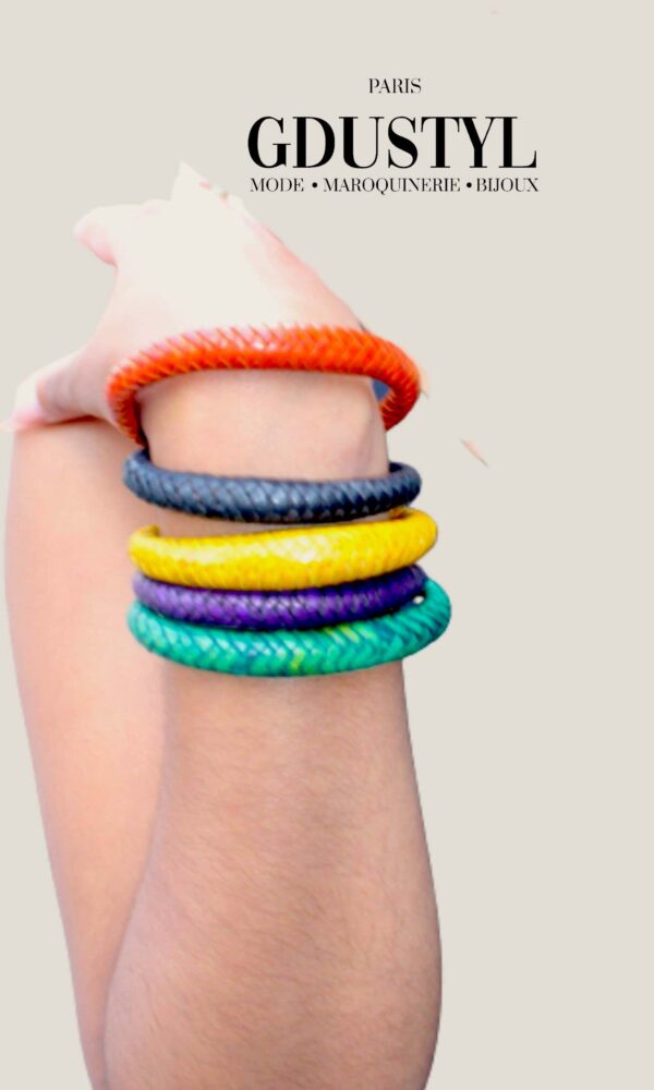 Bracelet cuir  tressé "Athenan"