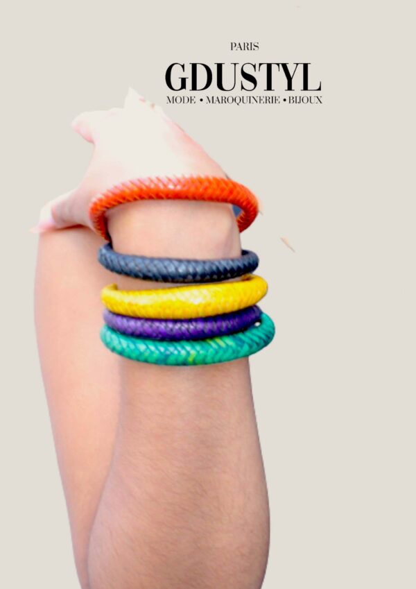 Bracelet cuir  tressé "Athenan"