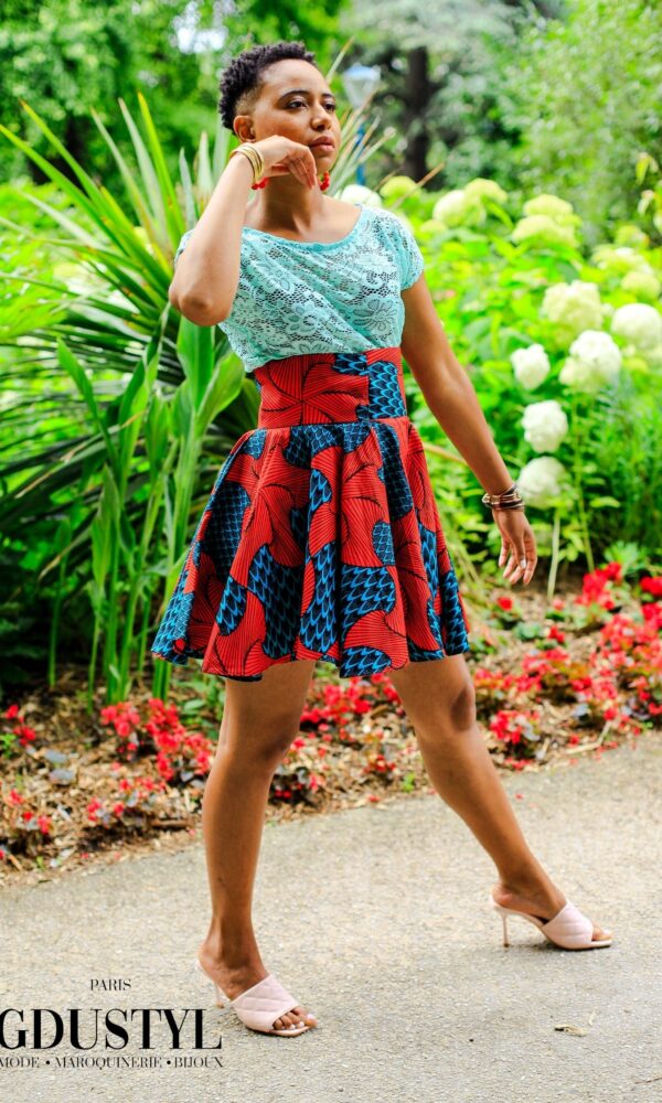 Jupe Wax "Ndaté Yalla turquoise" – Image 4