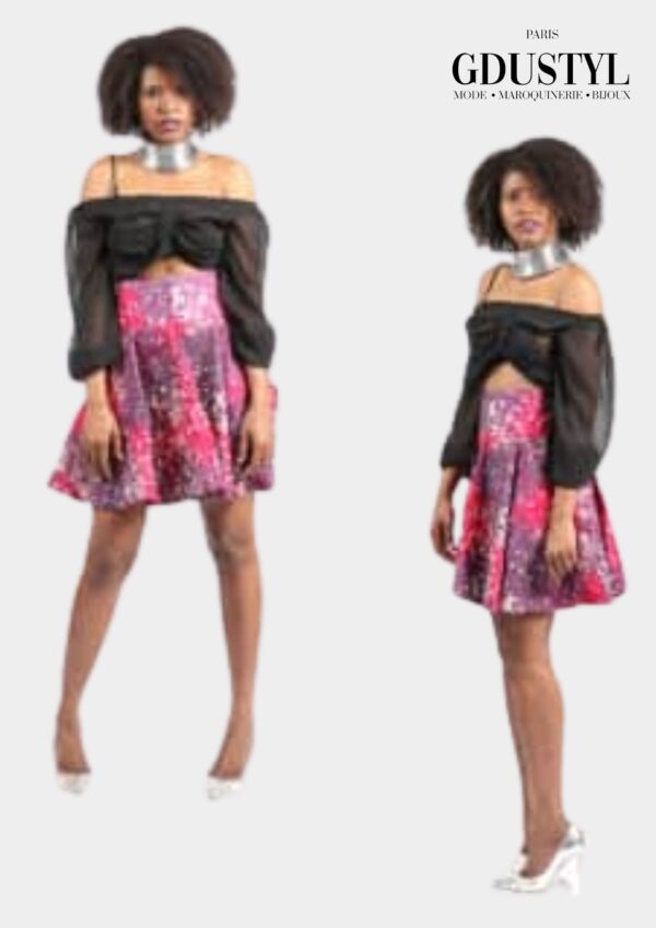 Jupe Wax "Ndaté Yalla Rose"