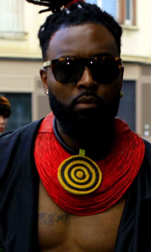 Collier cuir "Athenan rouge" XL – Image 2
