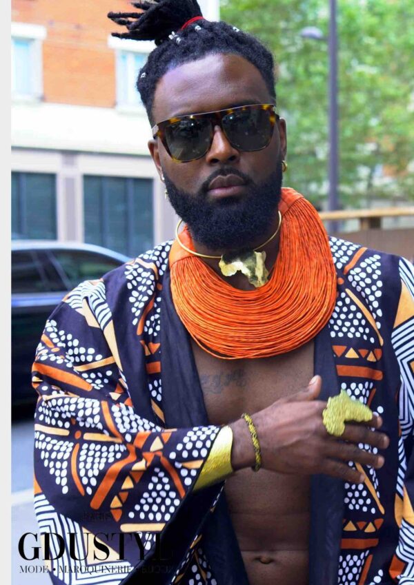 Collier cuir "Athenan Orange" XL – Image 2