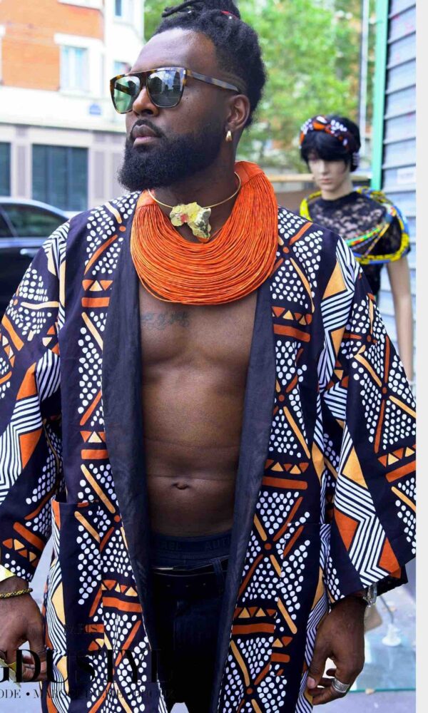 Collier cuir "Athenan Orange" XL – Image 3