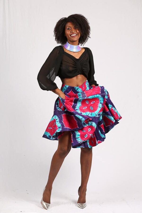 Jupe Wax "Ndaté Yalla Azul-Pink" – Image 6