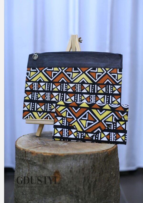 Pochette cuir-wax "Yacina" – Image 3