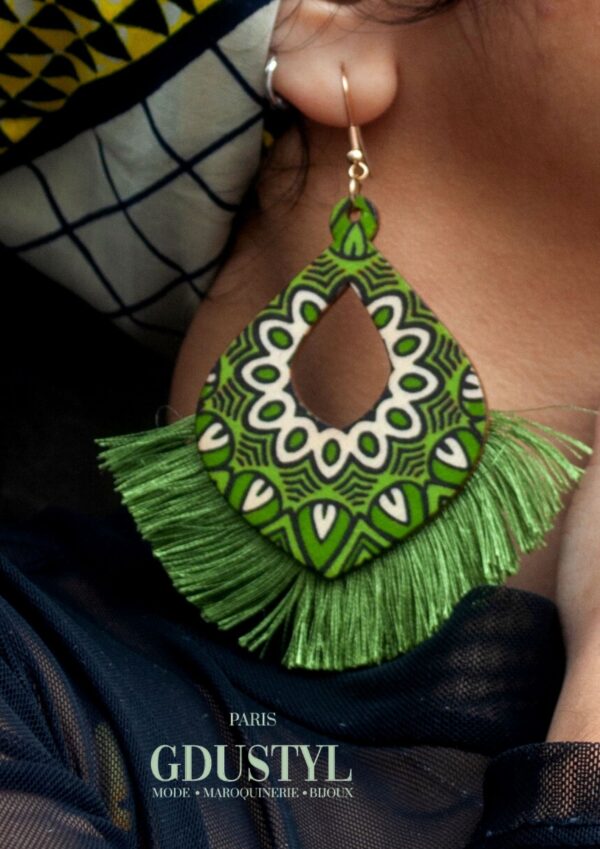 Boucles d'oreille bois "Achoura"