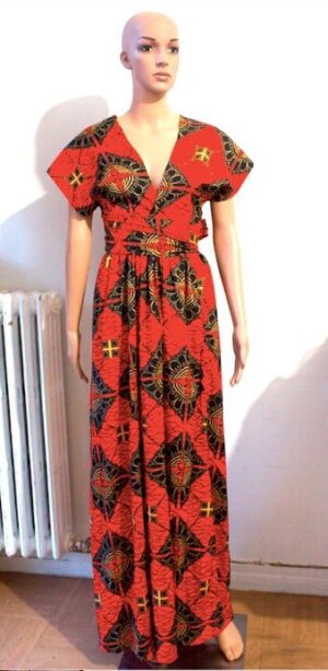 Maxi Dress Wax “ LA DIVA” Orange – Image 2