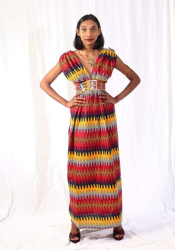 Robe Wax Longue "Dior" Tricolore – Image 4