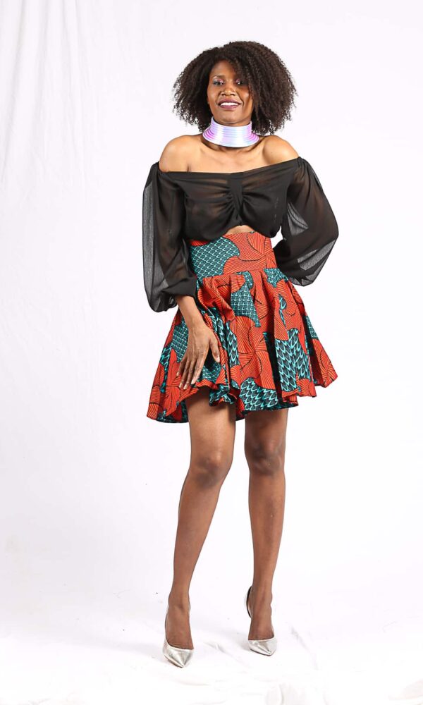 Jupe Wax "Ndaté Yalla turquoise" – Image 5
