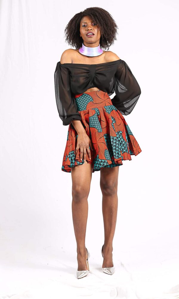 Jupe Wax "Ndaté Yalla turquoise" – Image 6