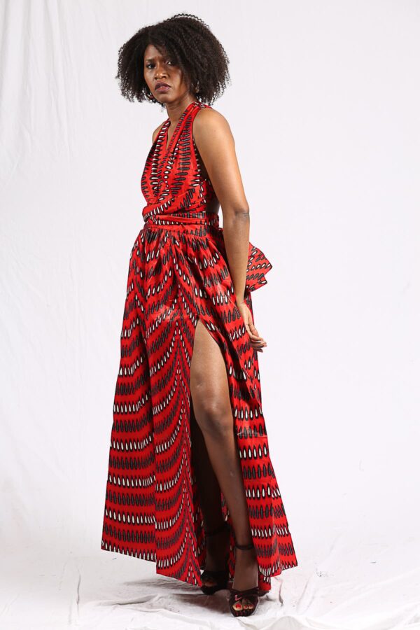 Maxi Dress Wax “ LA DIVA” Rouge – Image 4
