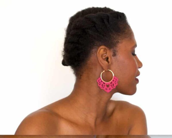 Boucles d'oreille en bois "Thiaw" – Image 2