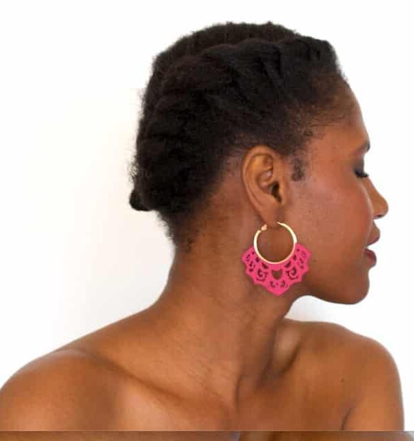 Boucles d'oreille en bois "Thiaw" – Image 2