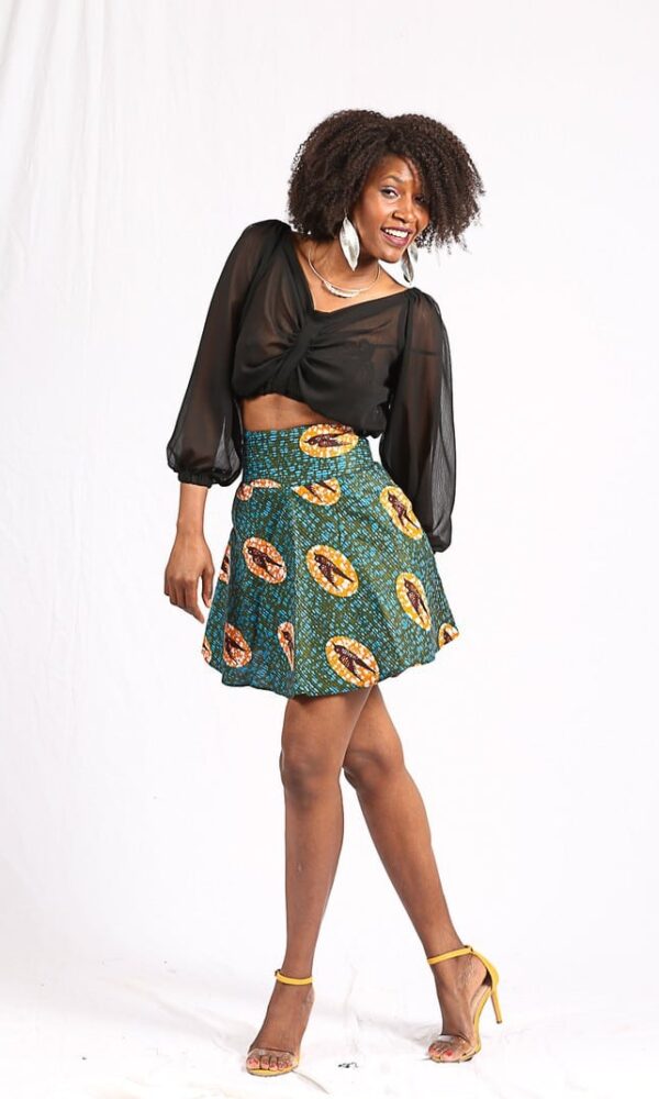 Jupe Wax "Ndaté Yalla Bleu" – Image 3