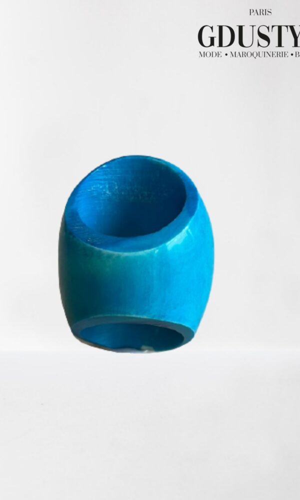 Bague en os de zébu "blue sky" – Image 3