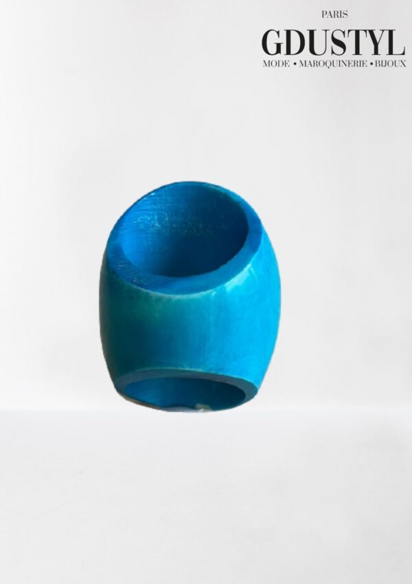 Bague en os de zébu "blue sky" – Image 3