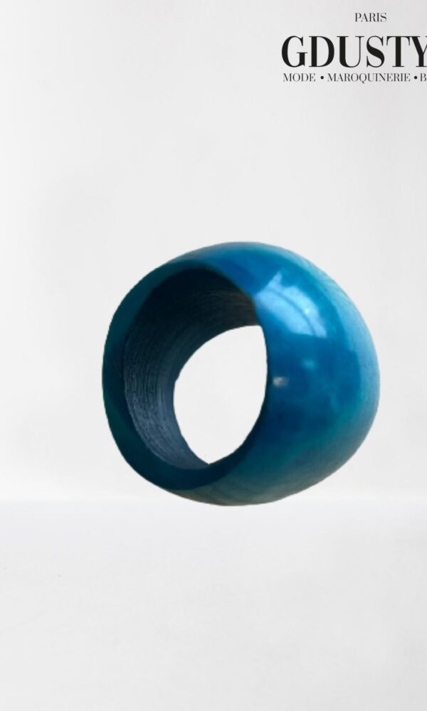 Bague en os de zébu "blue sky" – Image 4