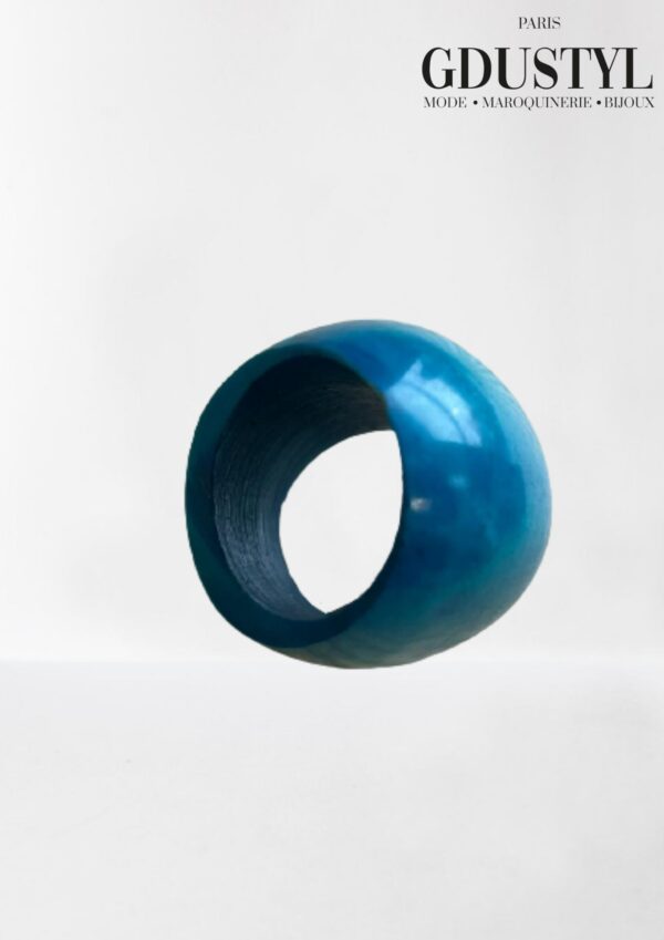 Bague en os de zébu "blue sky" – Image 4
