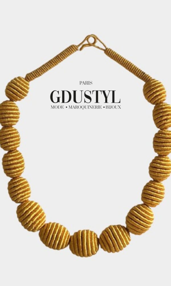 Collier en boule de soie doré "Gold"