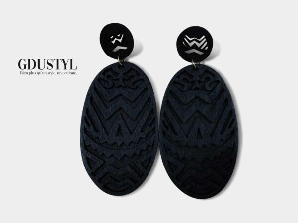 Boucles d'oreille en bois "Ndiour" – Image 5