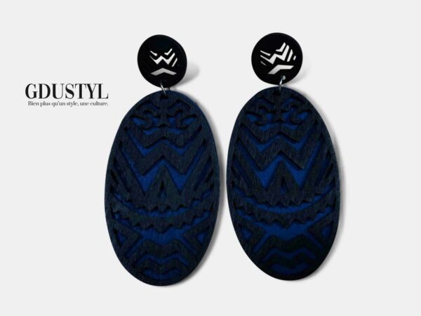 Boucles d'oreille en bois "Ndiour" – Image 2